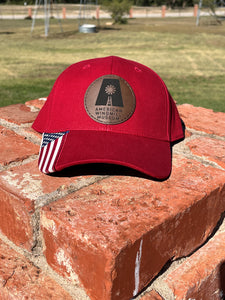 Red American Windmill Logo Cap